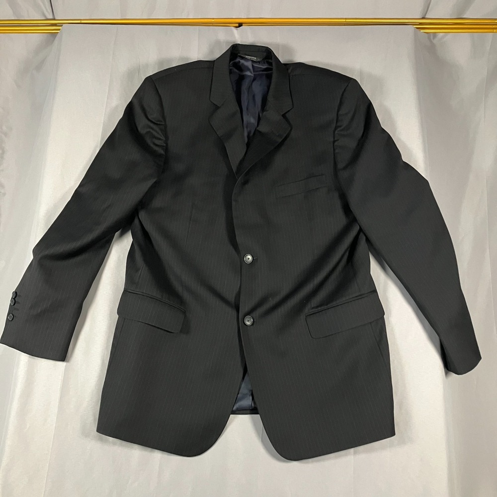 Pavone Mens 44L Pinstripe Blazer‎ Sport Coat 100% Worsted Wool Italy